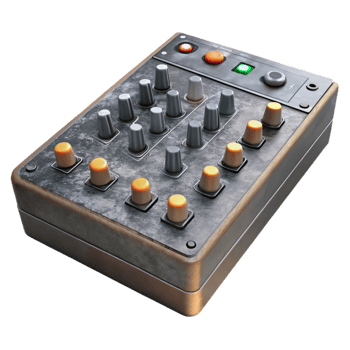 impressive rustic Mixing Console Channel Strip Close Up Transparent Background high resolution png