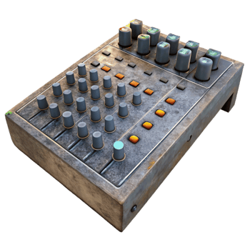 magnificent abstract Mixing Console Faders Down Low Angle Transparent Background exclusive png