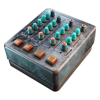 wonderful minimalist Mixing Console Master Section Close Up Transparent Background detailed png