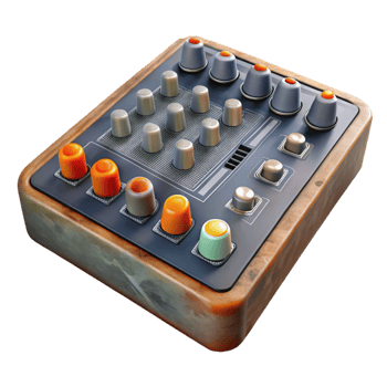 extraordinary minimalist Mixing Console Master Section Close Up Transparent Background genuine png