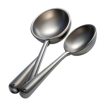 dramatic classic Mixing Spoons Stainless Steel Isolated on Transparent Background png