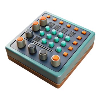 wonderful artistic Mixing Console Top Down View Cutout Transparent Background professional png
