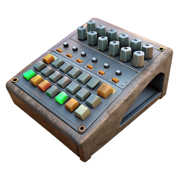 dramatic vintage Mixing Console Overview Wide Angle Transparent Background png