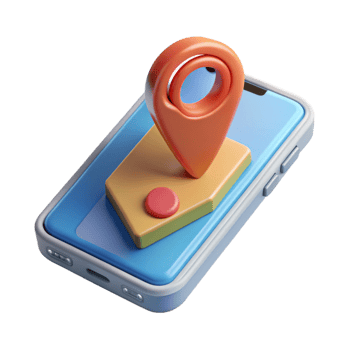 beautiful traditional Mobile Phone with Map App Isolated premium png