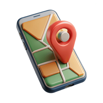 beautiful classic Mobile Phone with Map App Isolated genuine png