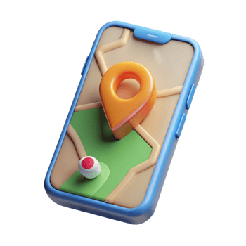 serene artistic Mobile Phone with Map App Isolated professional png