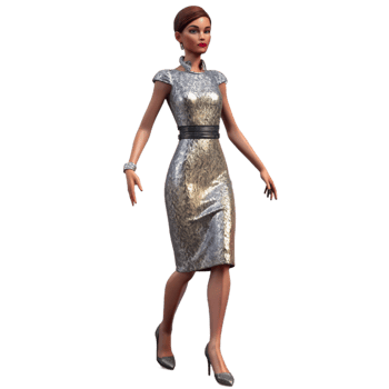 elegant artistic Model with Designer Dress and High Heels Cutout original png