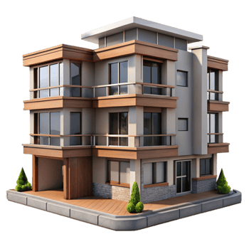 dramatic creative Modern Apartment Building Exterior Cutout Element original png