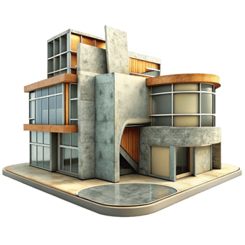 serene minimalist Modern Architecture Building Design Cutout high quality png