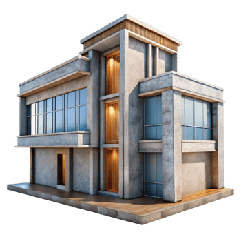 dramatic contemporary Modern Architecture Building Facade Cutout original png