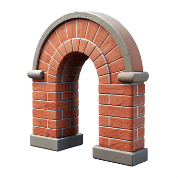 dramatic minimalist Modern Archway Brick Detail Cutout Isolated professional png