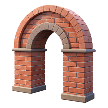 vibrant traditional Modern Archway Brick Detail Cutout Isolated professional png