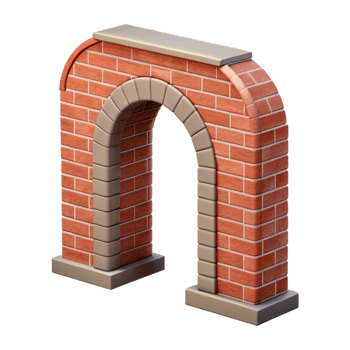 impressive contemporary Modern Archway Brick Detail Cutout Isolated original png