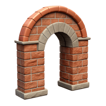 beautiful abstract Modern Archway Brick Detail Cutout Isolated detailed png