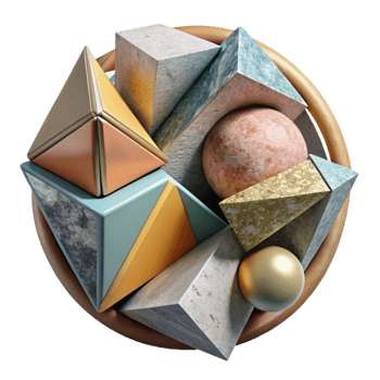 extraordinary traditional Modern Art Geometric Shapes Cutout Transparent Background high quality png