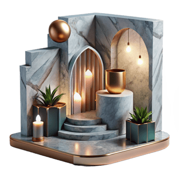 impressive modern Modern Art Installation with Lighting Effects Isolated authentic png