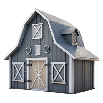 impressive artistic Modern Barn Exterior Grey and White Cutout Element original png