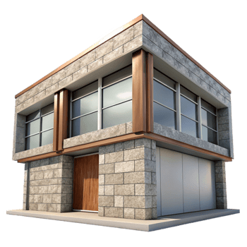 dramatic rustic Modern Building Facade Stone Cladding Isolated high resolution png