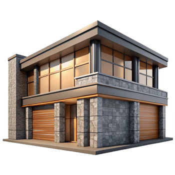elegant abstract Modern Building Facade Stone Cladding Isolated png