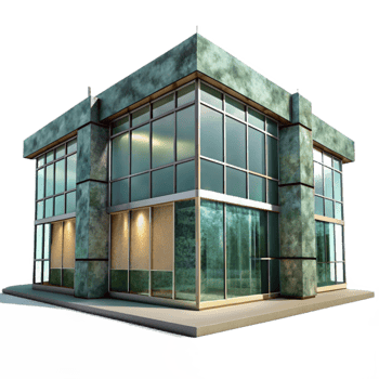 elegant contemporary Modern Building Glass Exterior Isolated png
