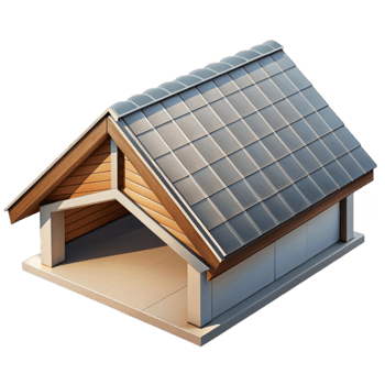 extraordinary rustic Modern Building Roof Detail Angled View Cutout authentic png