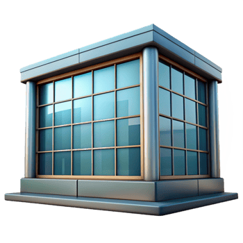 serene traditional Modern Building Window Reflection Detail Cutout detailed png