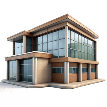 wonderful creative Modern Building with Large Windows professional png