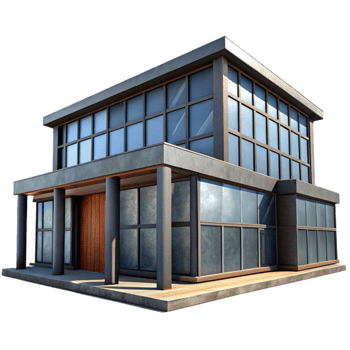 magnificent minimalist Modern Building with Large Windows png