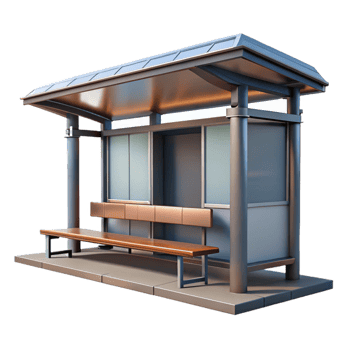 beautiful contemporary Modern Bus Stop Shelter Side View Cutout exclusive png