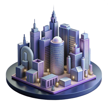 stunning minimalist Modern Cityscape at Night Isolated Element detailed png
