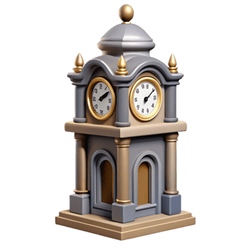 elegant abstract Modern Clock Tower with Detailed Clock Face Transparent authentic png
