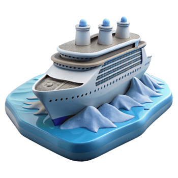 extraordinary classic Modern Cruise Ship on Open Water Isolated Element authentic png