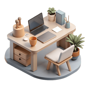 magnificent abstract Modern Desk Workspace Flatlay Transparent Background exclusive png