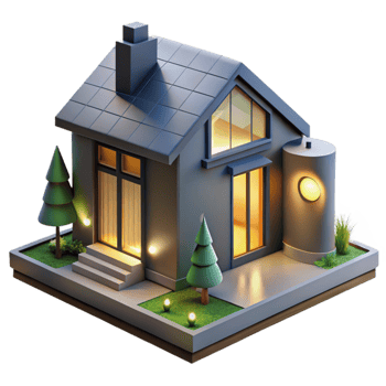magnificent vintage Modern Eco House Night View Cutout with Lighting high quality png