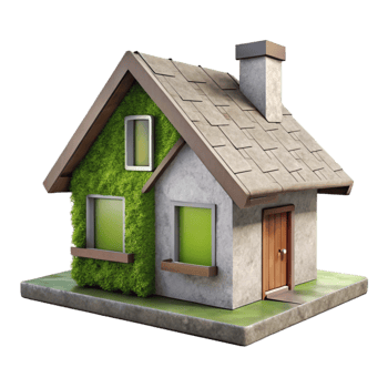 dramatic modern Modern Eco House Side View Isolated Element png