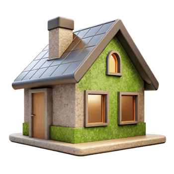 stunning abstract Modern Eco House Side View Isolated Element premium png