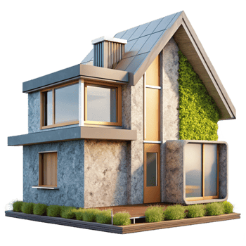 extraordinary rustic Modern Eco House Side View Isolated Element premium png