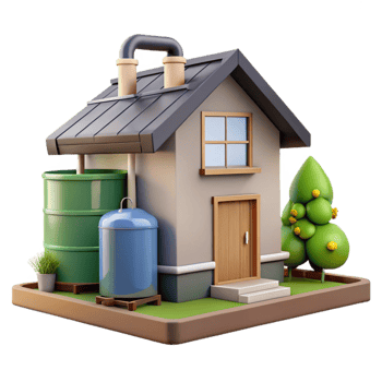 stunning creative Modern Eco House with Rainwater Tank Cutout high quality png