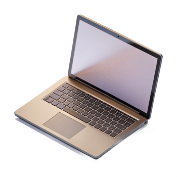 elegant modern Modern Laptop with Blank Screen Top View Transparent Background png