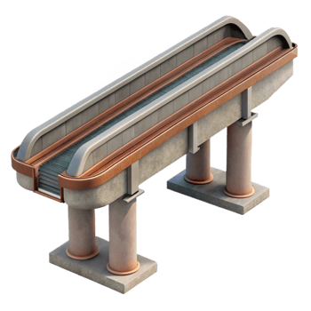 vibrant minimalist Modern Monorail Track Section Cutout Transparent Background genuine png