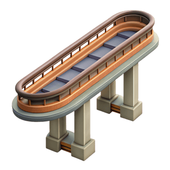dramatic minimalist Modern Monorail Track Section Cutout Transparent Background genuine png