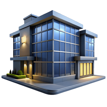 impressive traditional Modern Office Building Exterior Night View Transparent Background exclusive png
