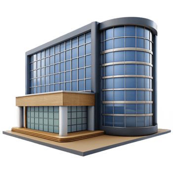 beautiful contemporary Modern Office Building Exterior Night View Transparent Background genuine png