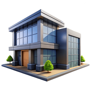 serene abstract Modern Office Building Exterior Night View Transparent Background high quality png
