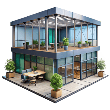 extraordinary traditional Modern Office Building Interior Transparent Background high quality png