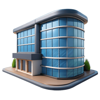 dramatic modern Modern Office Building on White high quality png