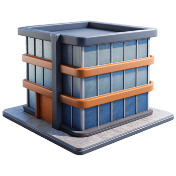 dramatic creative Modern Office Building on White exclusive png
