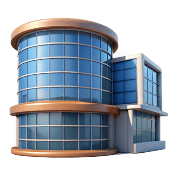 elegant rustic Modern Office Building with Glass Facade Cutout genuine png