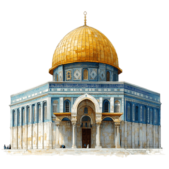 Dome of the Rock Jerusalem Islamic architecture gold dome blue walls png