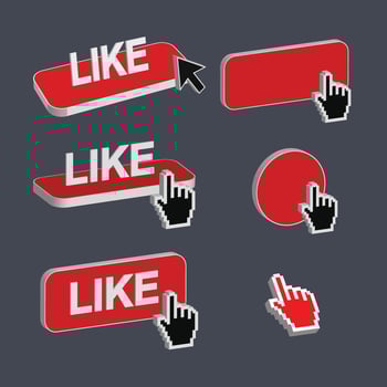 Social medias like 3d icons vector